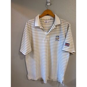 Ashworth Polo Shirt Men L 2006 U.S. Open Winged Foot Volunteer Striped Golf
